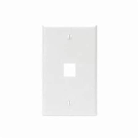 Leviton 1-Port Wallplate Unloaded, 1-Gang Use W/Snap-In Modules, Quickport Wh 41080-1WP